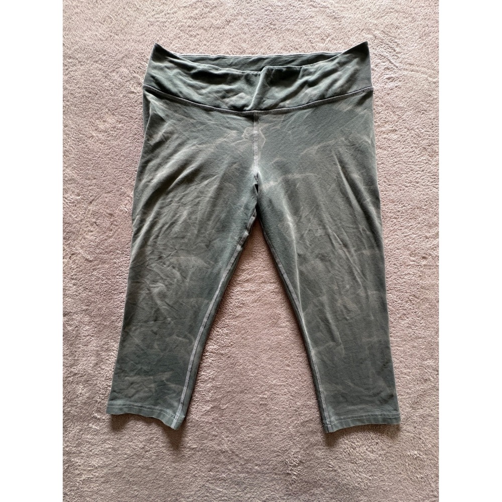 Nike Dri Fit Womens Capri Leggings Athletic Workout Athleisure Size XL Green